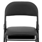 4 Piece Metal Folding Chair with Padded Seats in Black