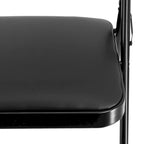 4 Piece Metal Folding Chair with Padded Seats in Black