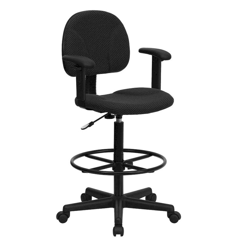 Fabric Drafting Chair with Arms (Cylinders: 22.5-27H or 26-30.5H)