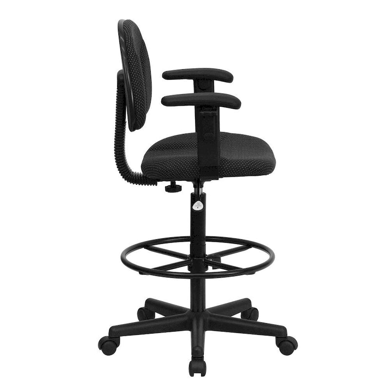 Fabric Drafting Chair with Arms (Cylinders: 22.5-27H or 26-30.5H)