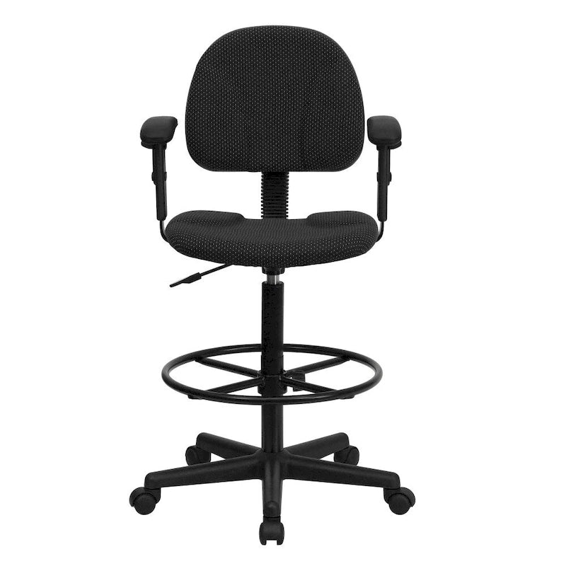 Fabric Drafting Chair with Arms (Cylinders: 22.5-27H or 26-30.5H)