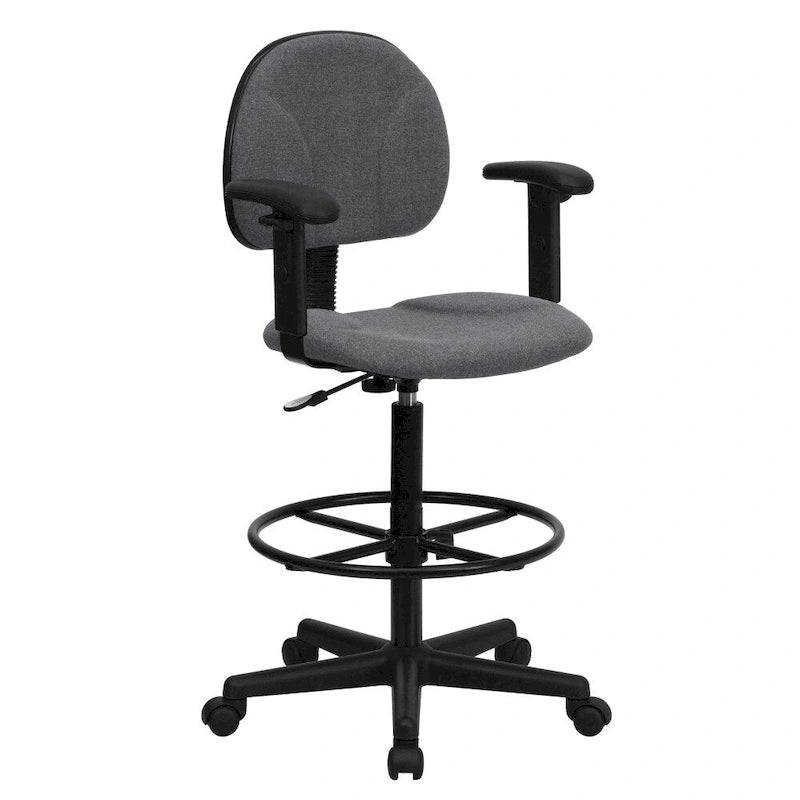 Fabric Drafting Chair with Arms (Cylinders: 22.5-27H or 26-30.5H)