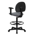 Fabric Drafting Chair with Arms (Cylinders: 22.5-27H or 26-30.5H)