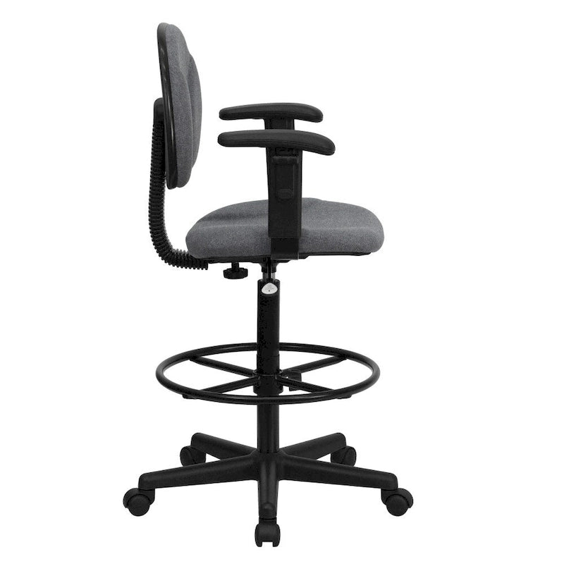 Fabric Drafting Chair with Arms (Cylinders: 22.5-27H or 26-30.5H)
