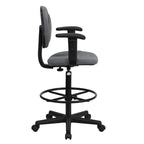 Fabric Drafting Chair with Arms (Cylinders: 22.5-27H or 26-30.5H)