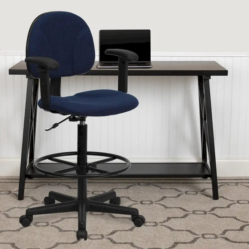 Fabric Drafting Chair with Arms (Cylinders: 22.5-27H or 26-30.5H)