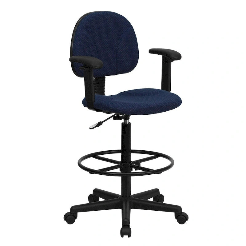 Fabric Drafting Chair with Arms (Cylinders: 22.5-27H or 26-30.5H)