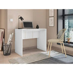 Modern Computer Desk 35 in Wide Home Office Desk Furniture for Small Spaces Minimalist Design Compact PC Laptop Study Table