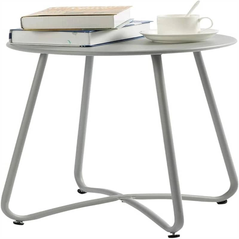 Small Round Metal Side Snack Table