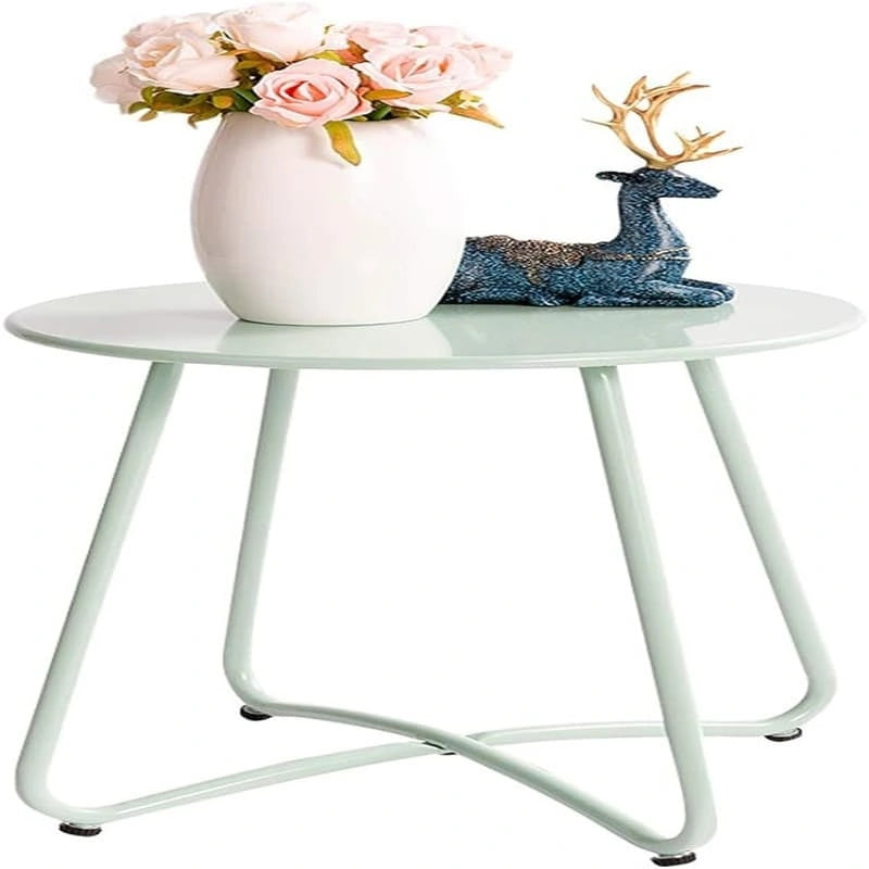 Small Round Metal Side Snack Table