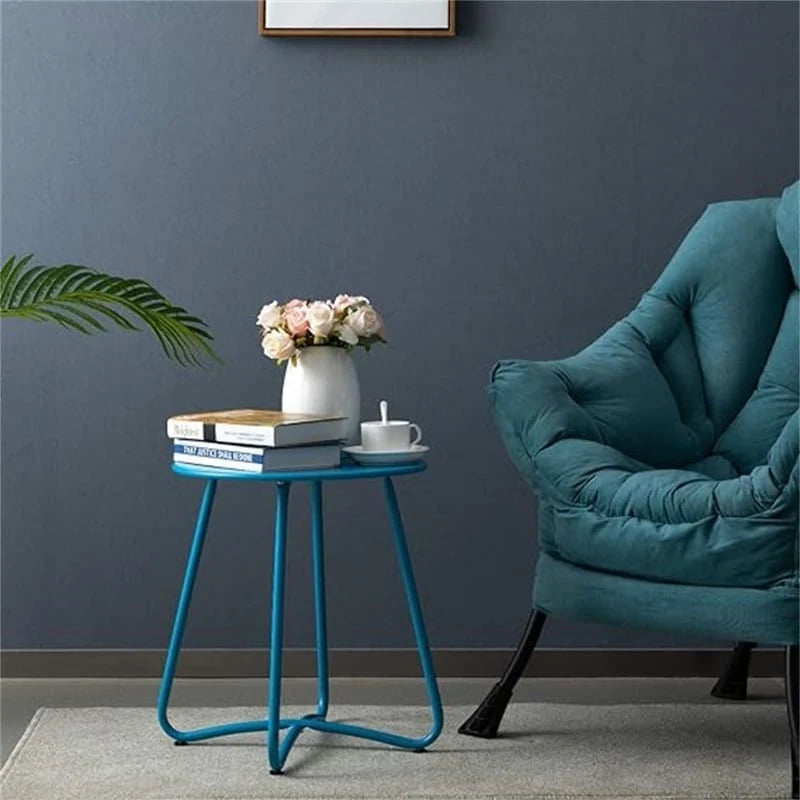 Small Round Metal Side Snack Table