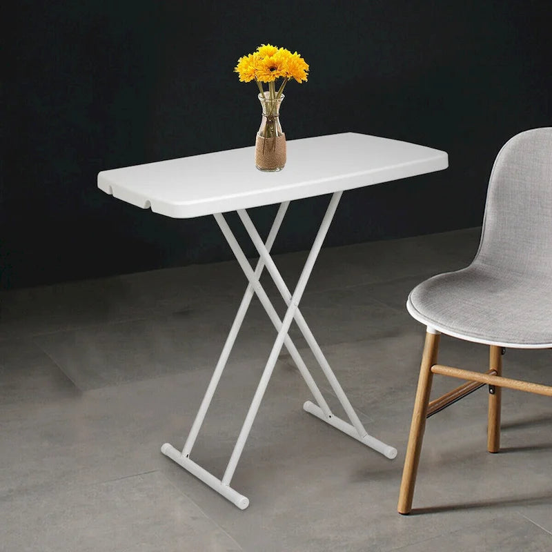 30x20inch Folding Table Lifting Picnic Camping Dining Rectangle White
