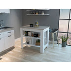 Rockaway 3-Shelf Kitchen Island Dark Brown and Onix