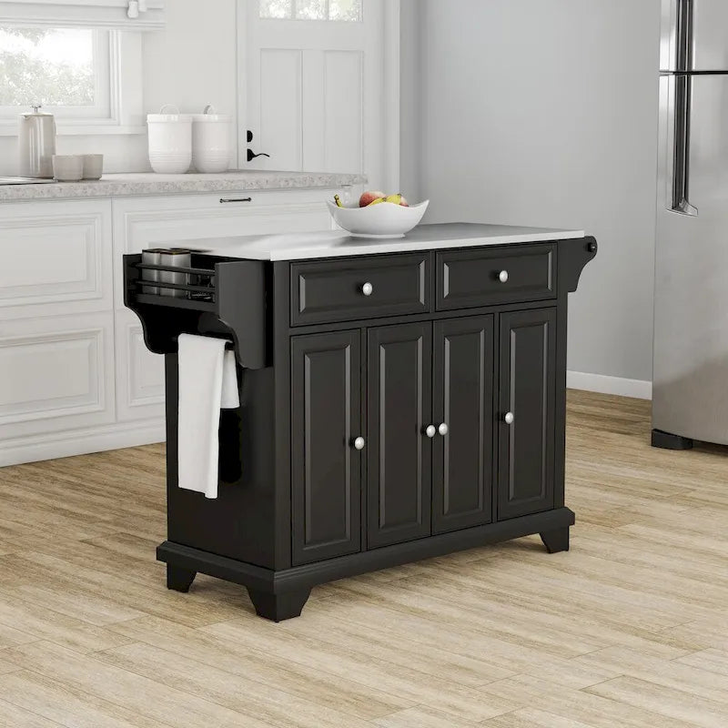  Lafayette Stainless Steel Top Full Size Kitchen Island/Cart - 18d x 51.5w x 36h