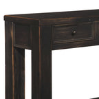 Wooden Sofa Table with Four Drawers and One Shelf, Weathered Black