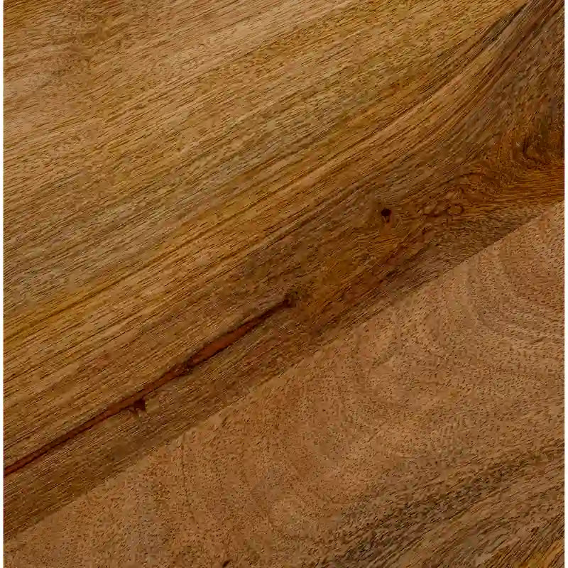 Round Mango Wood and Metal Pedestal Table,