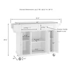Full Size Granite Top Kitchen Cart in Black - 18d x 51.5w x 36h