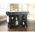  LaFayette Black Wood Kitchen Island with Natural Wood Top - 18d x 51.5w x 36h