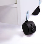 White Microwave Storage Cabinet with Universal Wheel - 24*14.6*30.8