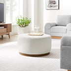 Tilden Large 23/29/38 Round Boucle Upholstered Ottoman