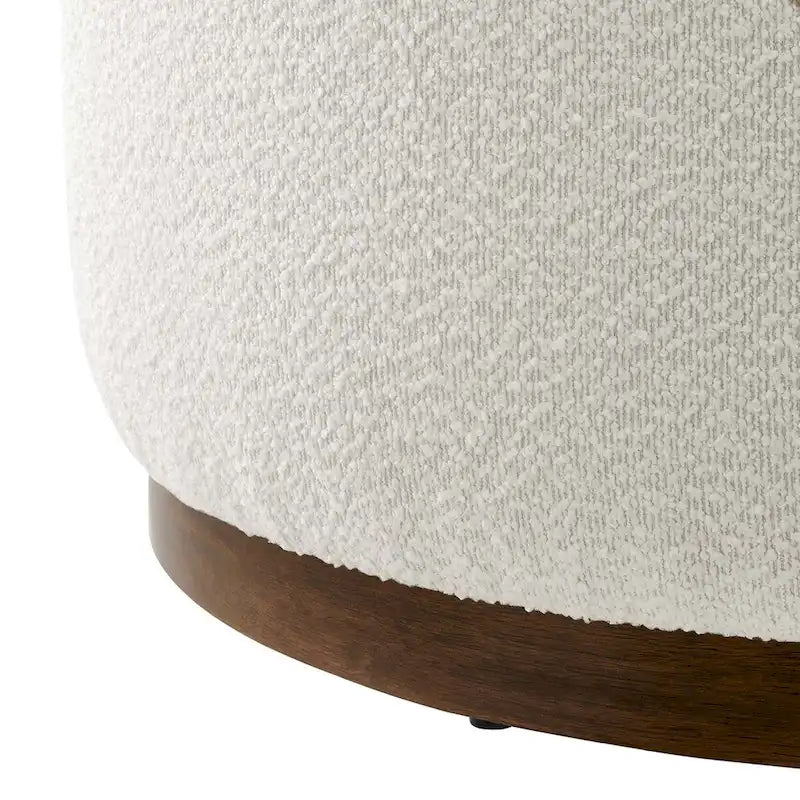 Tilden Large 23/29/38 Round Boucle Upholstered Ottoman