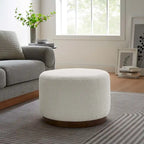 Tilden Large 23/29/38 Round Boucle Upholstered Ottoman
