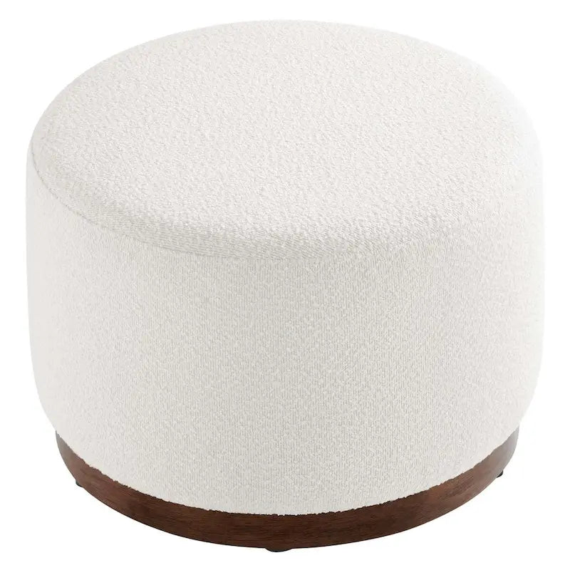 Tilden Large 23/29/38 Round Boucle Upholstered Ottoman