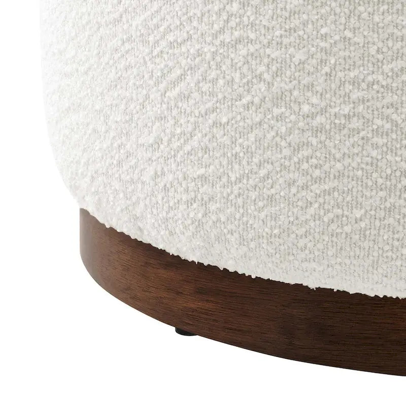 Tilden Large 23/29/38 Round Boucle Upholstered Ottoman