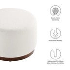 Tilden Large 23/29/38 Round Boucle Upholstered Ottoman