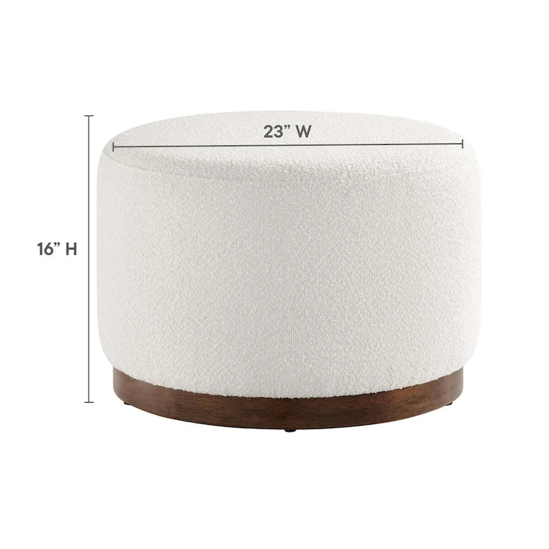 Tilden Large 23/29/38 Round Boucle Upholstered Ottoman