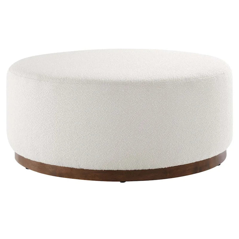 Tilden Large 23/29/38 Round Boucle Upholstered Ottoman