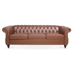 GEITIN 84.65 PU Rolled Arm Chesterfield 3 Seater Sofa