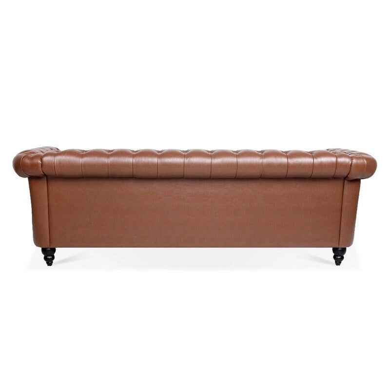 GEITIN 84.65 PU Rolled Arm Chesterfield 3 Seater Sofa