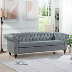 GEITIN 84.65 PU Rolled Arm Chesterfield 3 Seater Sofa