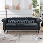 GEITIN 84.65 PU Rolled Arm Chesterfield 3 Seater Sofa