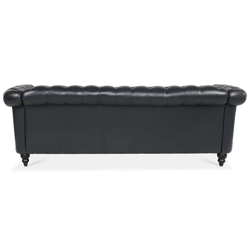 GEITIN 84.65 PU Rolled Arm Chesterfield 3 Seater Sofa