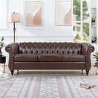 GEITIN 84.65 PU Rolled Arm Chesterfield 3 Seater Sofa