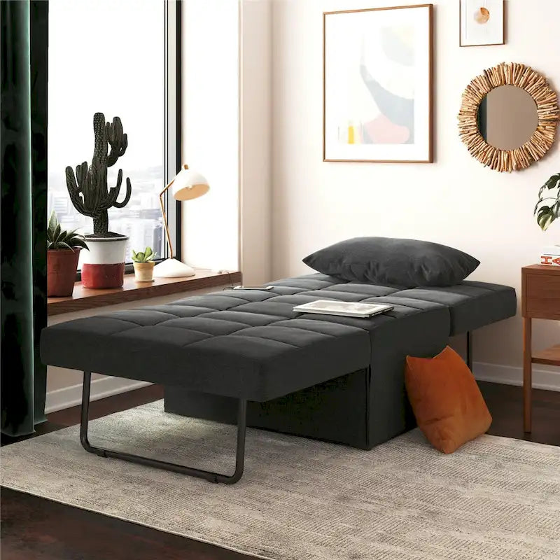 RealRooms Convertible Lounger Ottoman Sofa Chair with 4-in-1 Design