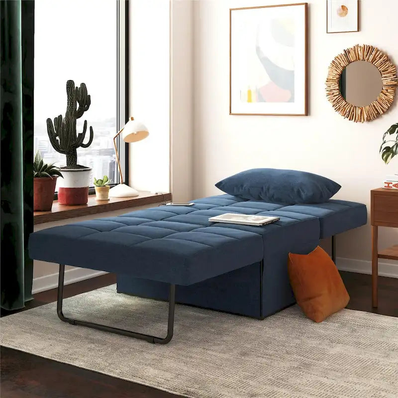 RealRooms Convertible Lounger Ottoman Sofa Chair with 4-in-1 Design