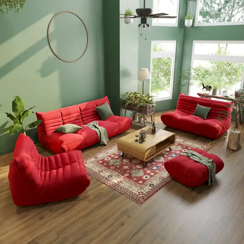 Teddy Velvet Sofa Bean Bag Couch Sets