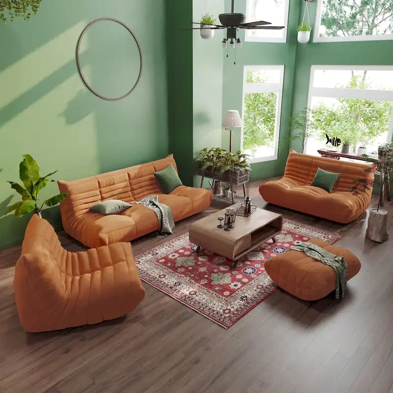 Teddy Velvet Sofa Bean Bag Couch Sets