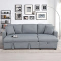 Grey L-Shape Sectional Sleeper Sofa with Storage