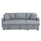 Grey L-Shape Sectional Sleeper Sofa with Storage