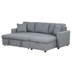 Grey L-Shape Sectional Sleeper Sofa with Storage