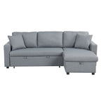 Grey L-Shape Sectional Sleeper Sofa with Storage