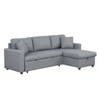Grey L-Shape Sectional Sleeper Sofa with Storage