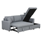 Grey L-Shape Sectional Sleeper Sofa with Storage