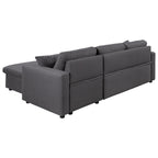Grey L-Shape Sectional Sleeper Sofa with Storage