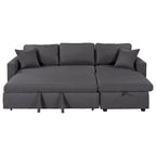 Grey L-Shape Sectional Sleeper Sofa with Storage