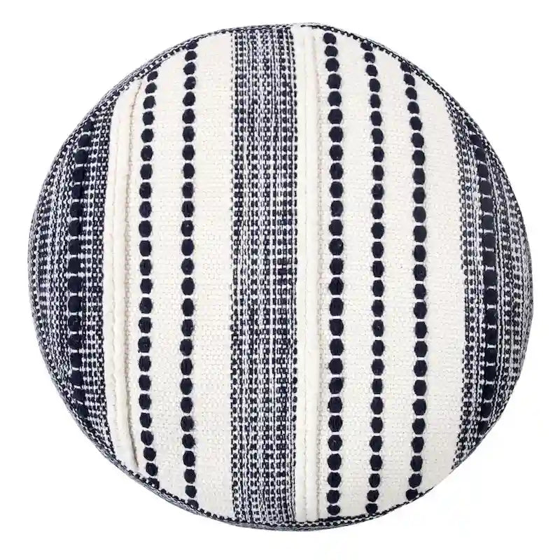 HomeRoots 18 Blue 100% Cotton Ottoman